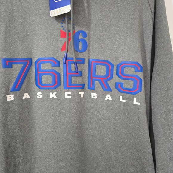Philadelphia 76er's Men's NBA Pullover Hoodie Polyester Gray Blue Size 2XL NWT - Picture 3 of 8